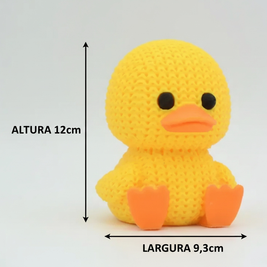 Pato de Tricô Decorativo – Efeito Tricô em Impressão 3D