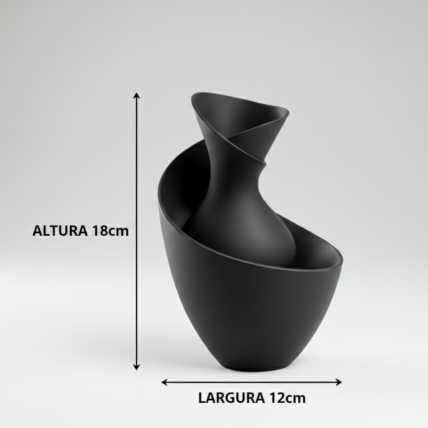 Vaso Obsidian Nº02 – Série Escultural – Vaso Decorativo Moderno Escultural em Design Orgânico