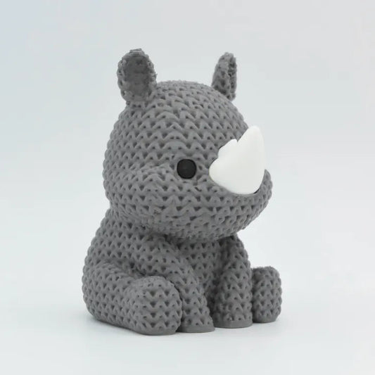 Rinoceronte de Tricô Decorativo – Efeito Tricô em Impressão 3D