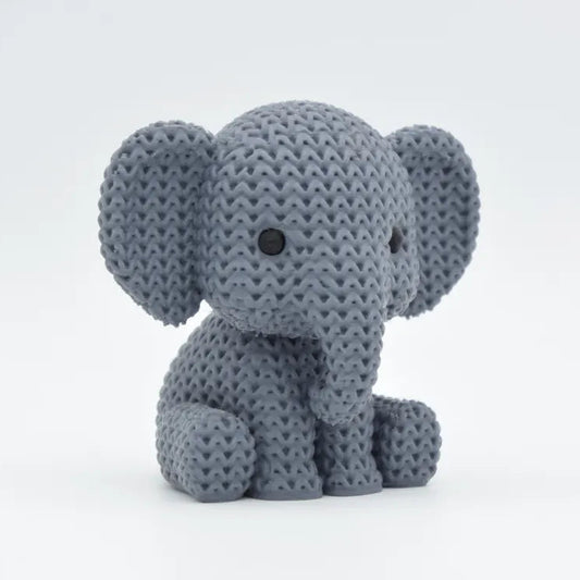 Elefante de Tricô Decorativo – Efeito Tricô em Impressão 3D