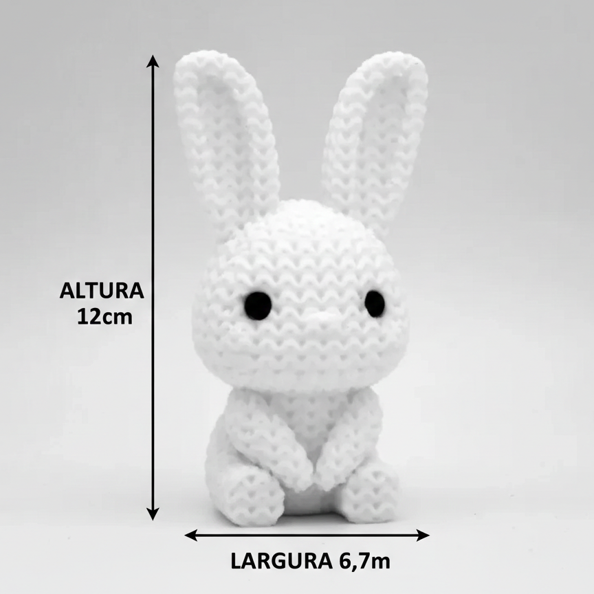 Coelhinho de Páscoa de Tricô Decorativo – Efeito Tricô em Impressão 3D