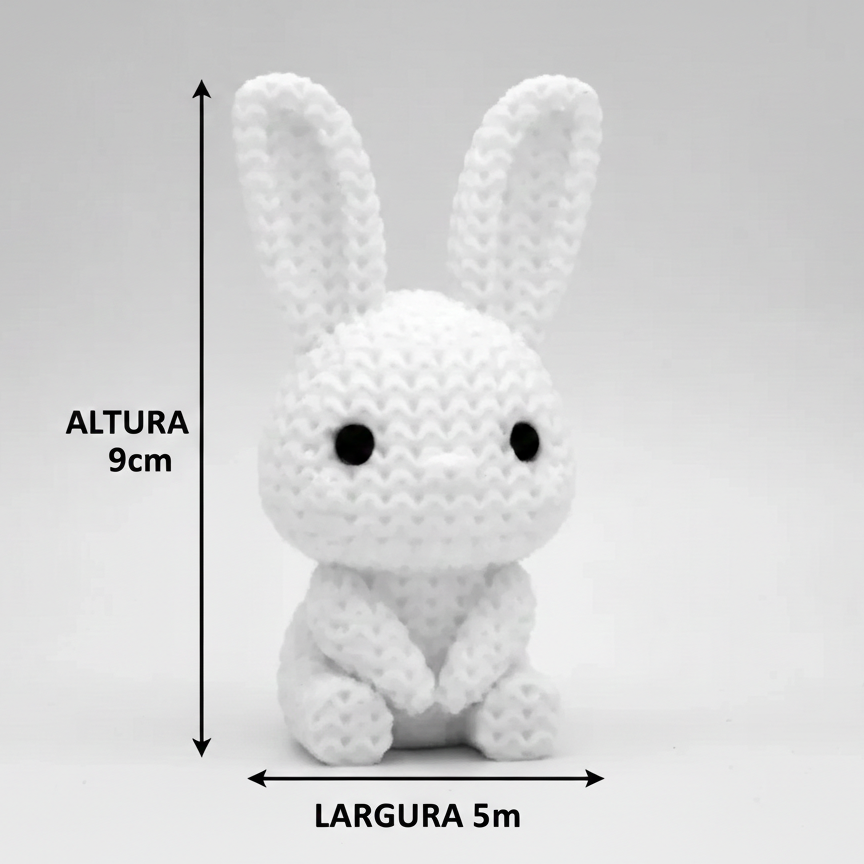 Coelhinho de Páscoa de Tricô Decorativo – Efeito Tricô em Impressão 3D