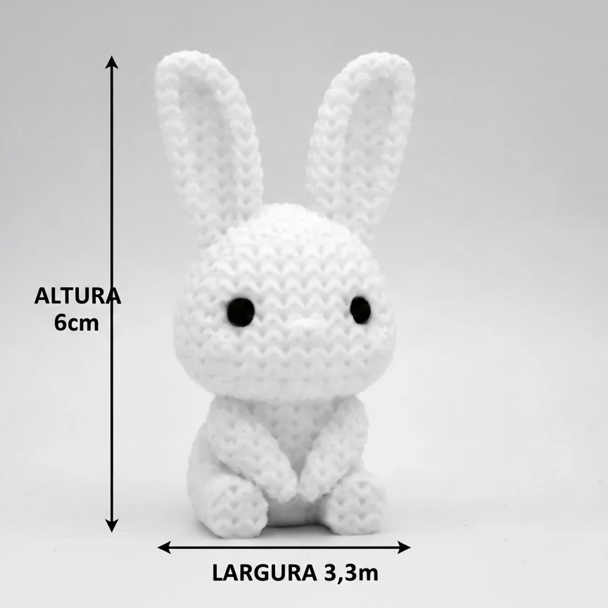 Coelhinho de Páscoa de Tricô Decorativo – Efeito Tricô em Impressão 3D