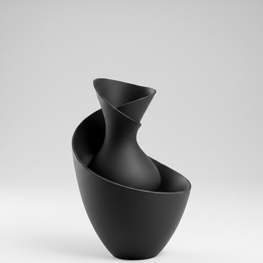 Vaso Obsidian Nº02 – Série Escultural – Vaso Decorativo Moderno Escultural em Design Orgânico